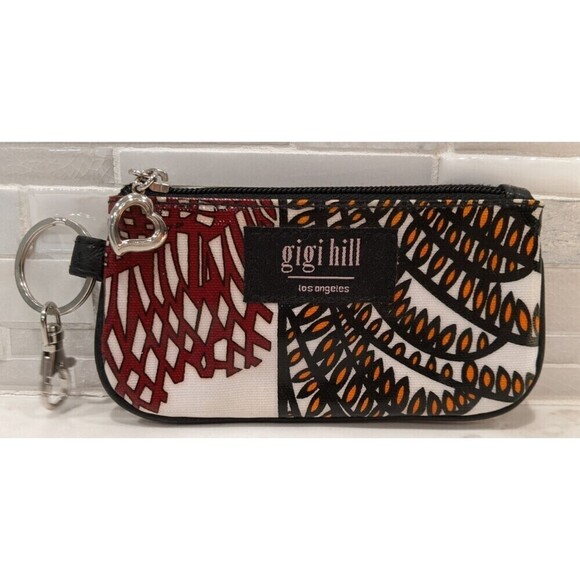 Gigi Hill Handbags - GIGI HILL Coated Canvas Mini Colorful Wristlet Bag Coin Purse 3" X 6"